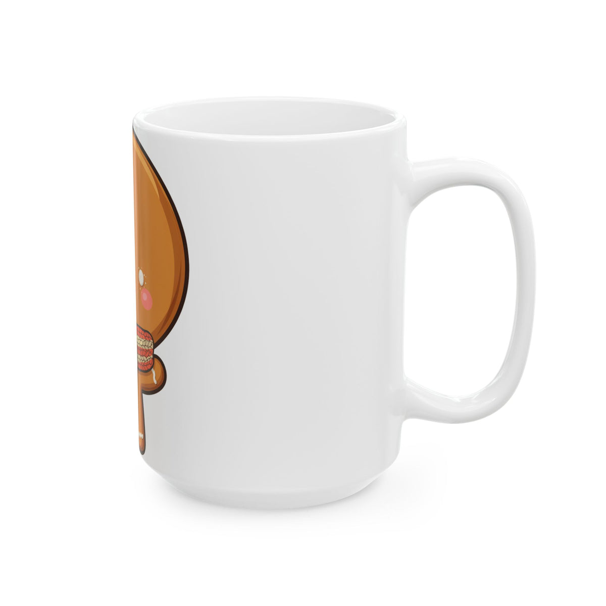 Gingerbread Man Christmas Mug, Cute Holiday Ceramic Coffee Cup