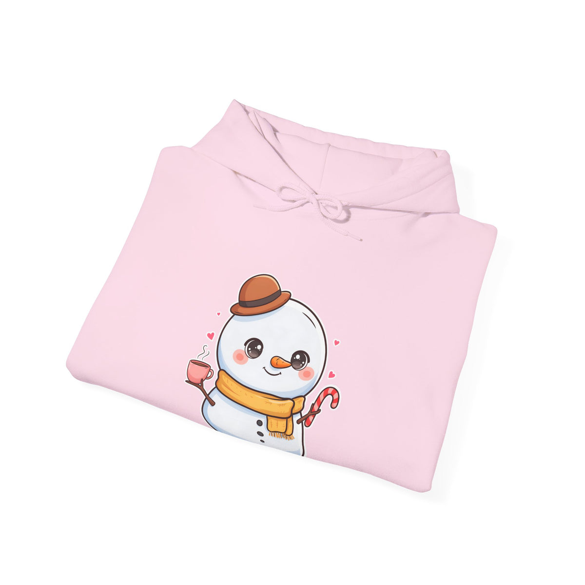 Kawaii Snowman Hoodie, Cozy Winter Unisex Sweatshirt