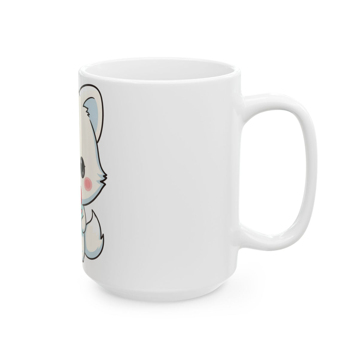 Kawaii Arctic Fox Mug with Gift Box, Cute Ceramic Cup