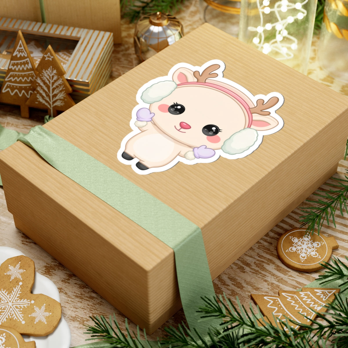 Kawaii Reindeer Sticker for Cozy Winter Cheer