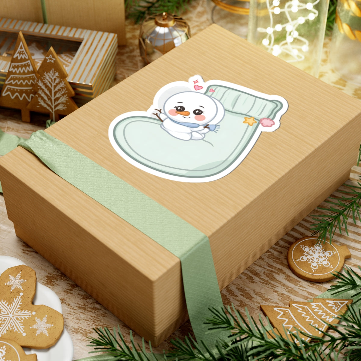 Kawaii Snowman Christmas Sticker for Cozy Holiday Cheer