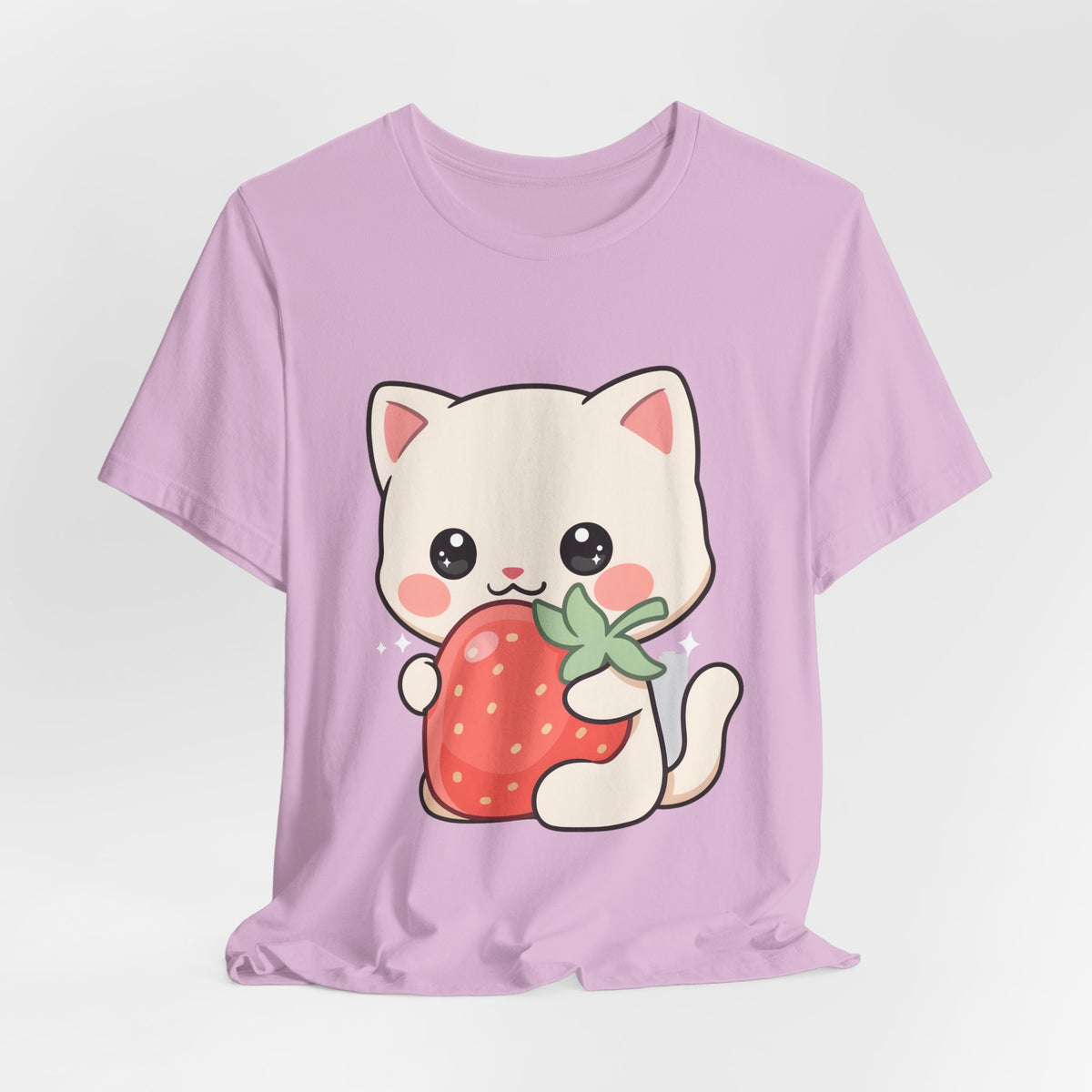 Kawaii Cat Strawberry T-Shirt, Cute Cat Lover Gift