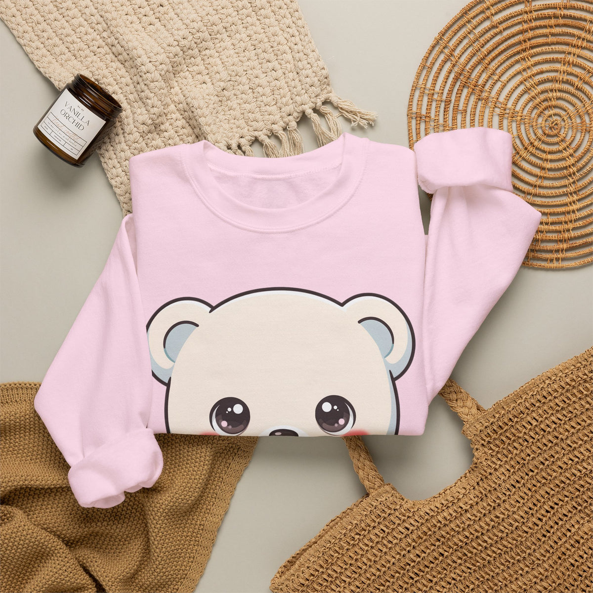 Kawaii Polar Bear Christmas Sweatshirt for Cozy Holiday Moments