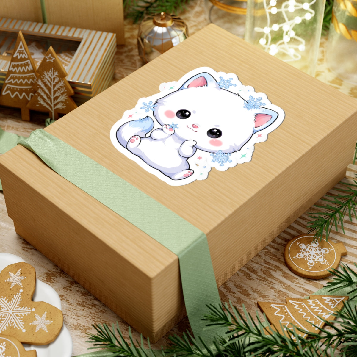 Arctic Fox Sticker, Cute Winter Gift for Fox Lovers