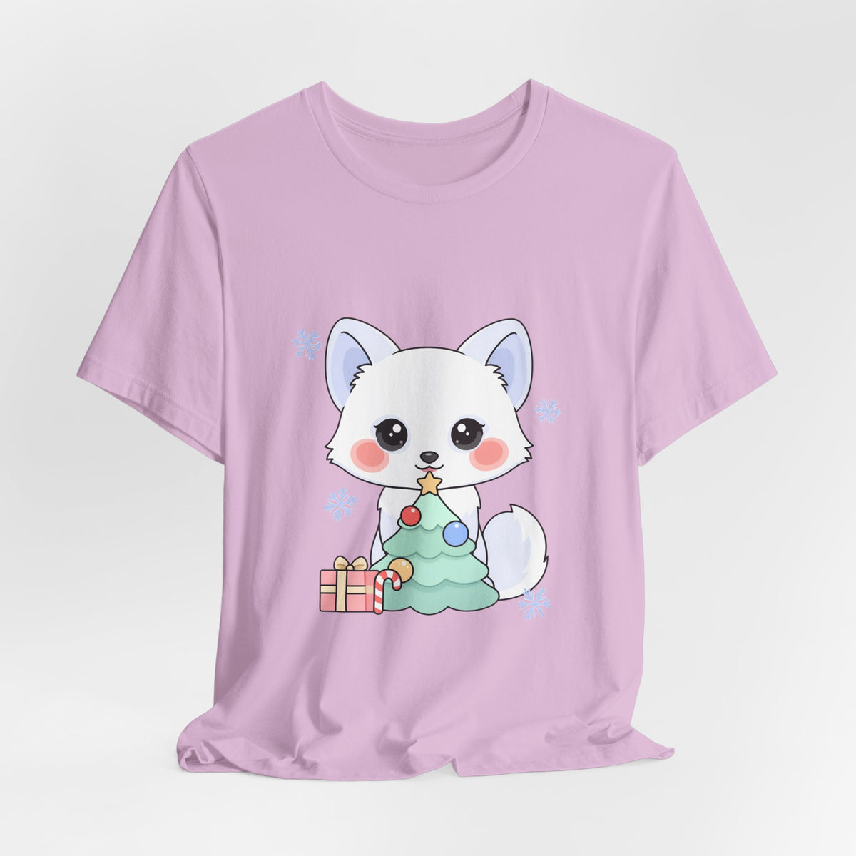 Kawaii Christmas Fox T-Shirt for Cozy Holiday Decorating