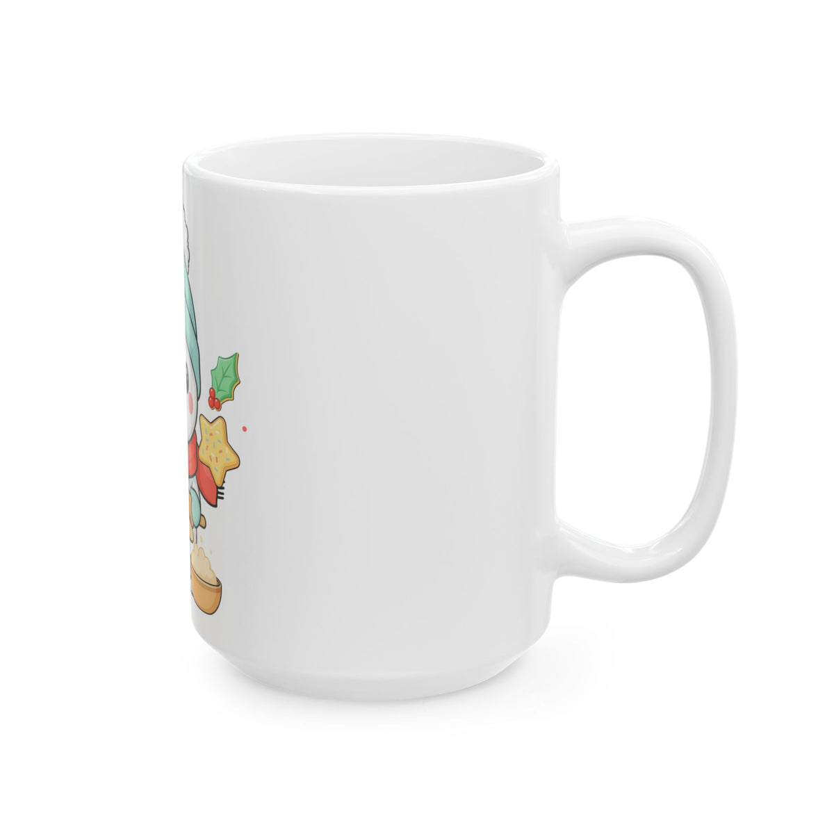 Christmas Snowman Baking Mug, Cute Holiday Ceramic Cup