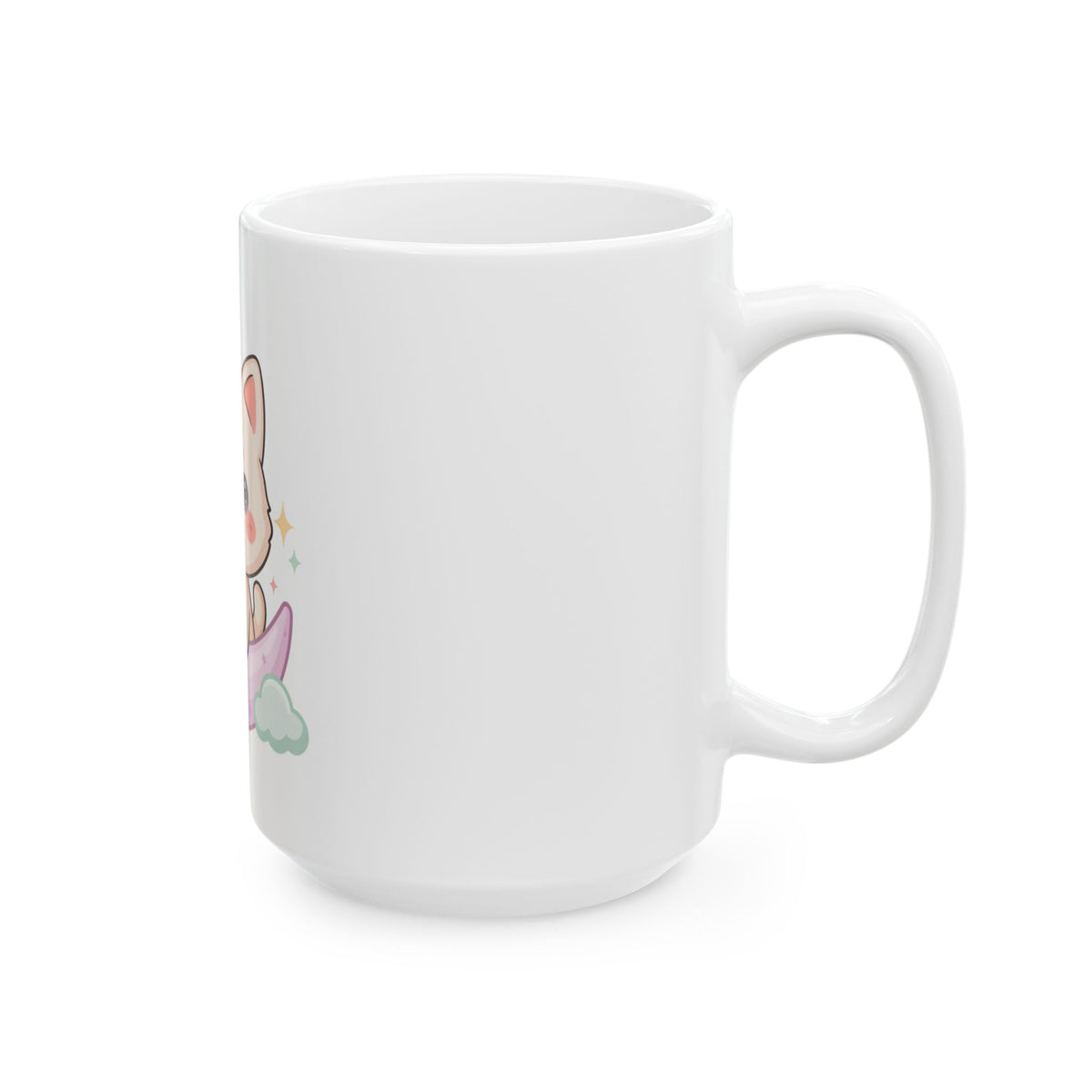 Kawaii Cat Mug, Cute Moon Cat Gift for Cat Lovers