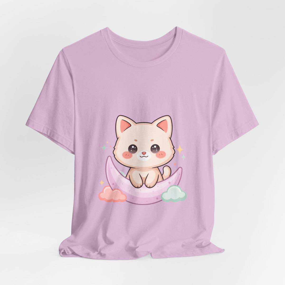 Kawaii Cat Moon T-Shirt for Cozy Night Owls