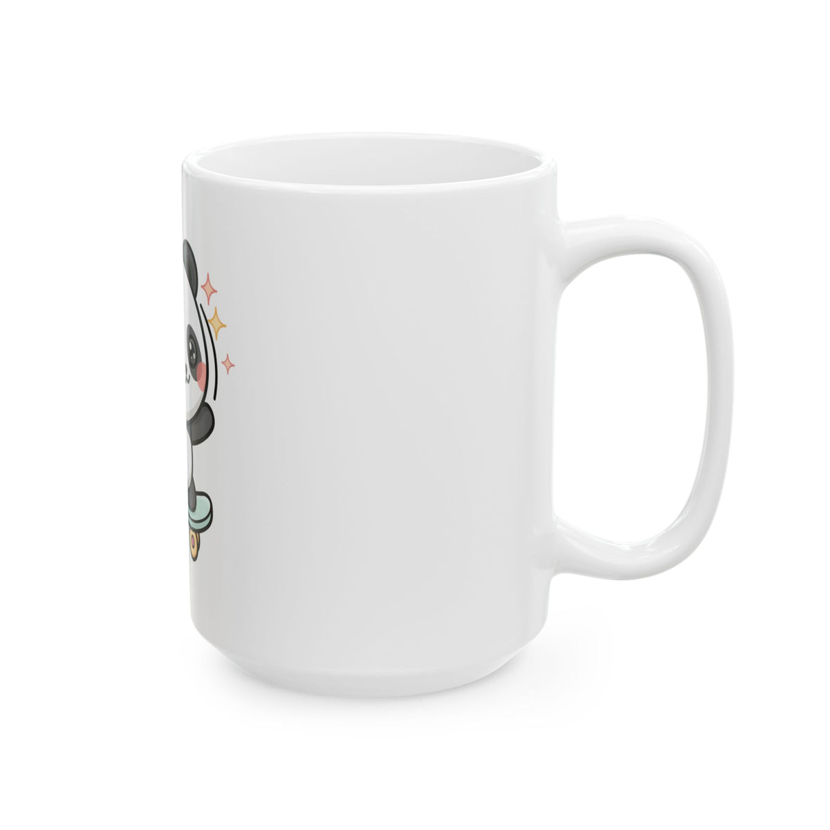 Skateboard Panda Mug, Cute Kawaii Ceramic Cup