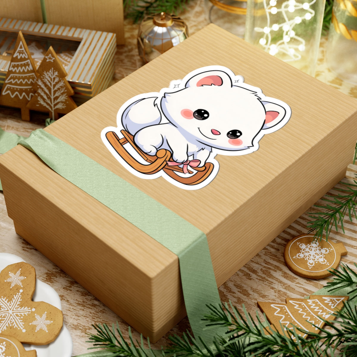 Kawaii Arctic Fox Sticker for Laptop and Journal
