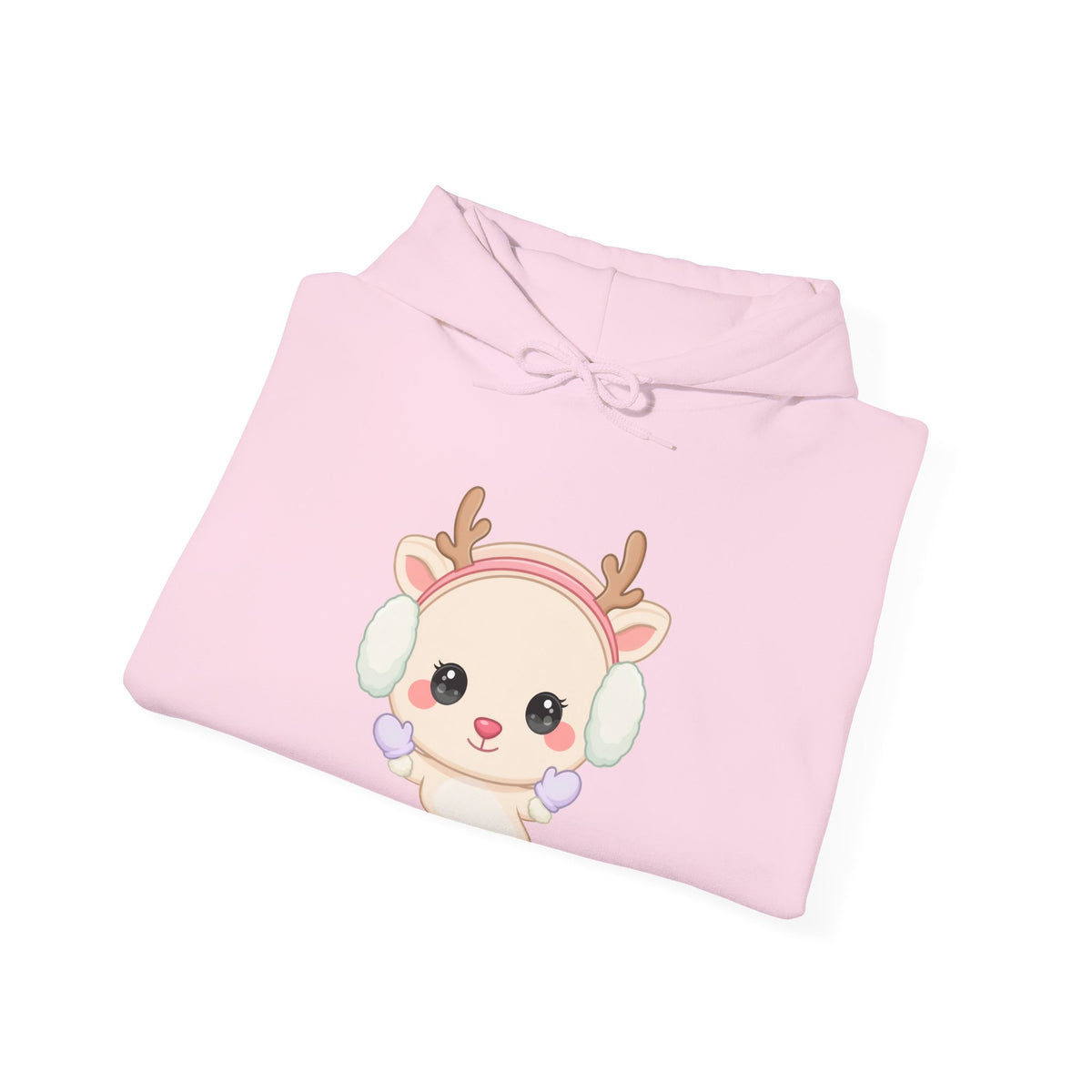 Kawaii Reindeer Hoodie, Cozy Cute Winter Sweatshirt