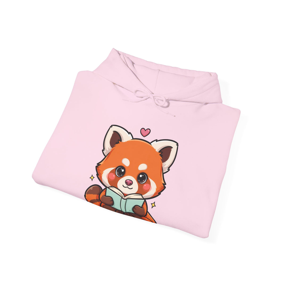 Cute Red Panda Reading Hoodie, Kawaii Book Lover Sweatshirt