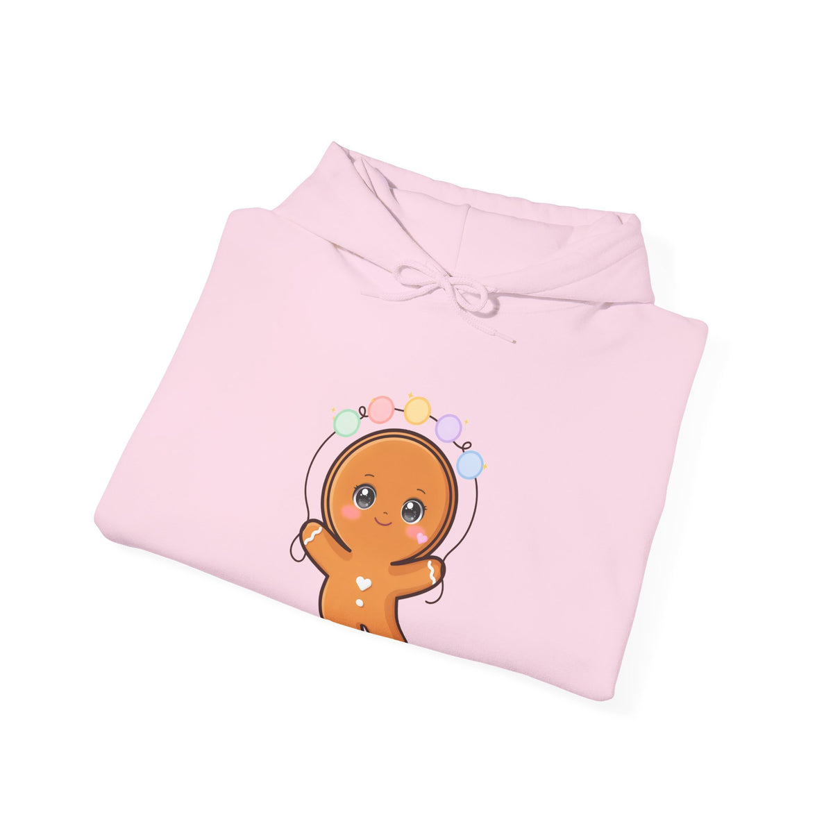 Kawaii Gingerbread Hoodie with Fairy Lights