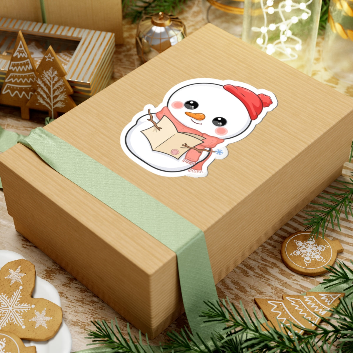 Kawaii Snowman Sticker for a Cozy Holiday Desk