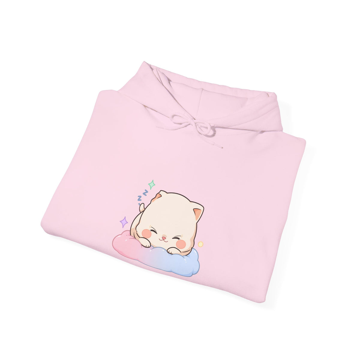 Kawaii Sleeping Cat Hoodie, Cozy Cloud Cat Sweatshirt