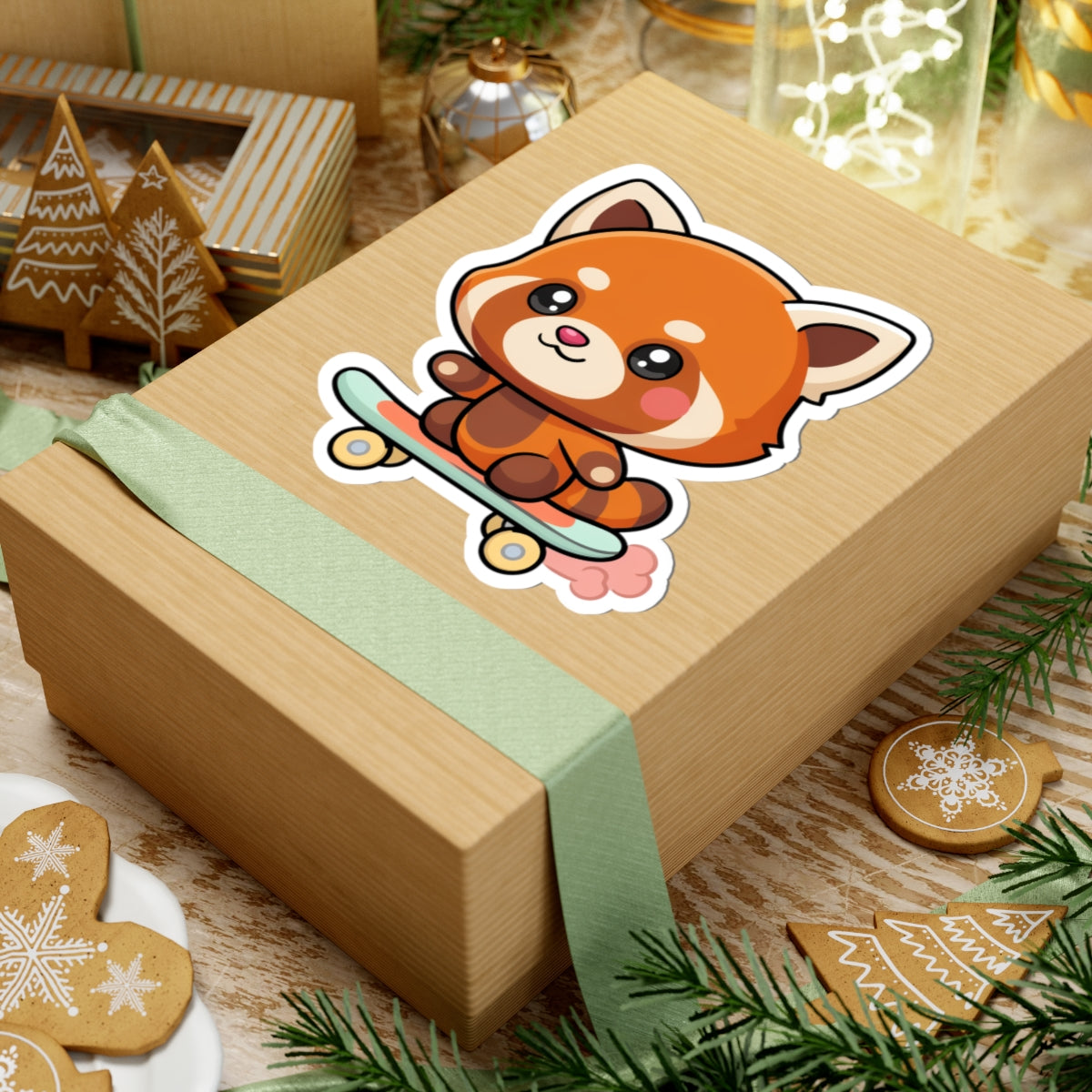 Kawaii Red Panda Skateboard Sticker for Cute Decor