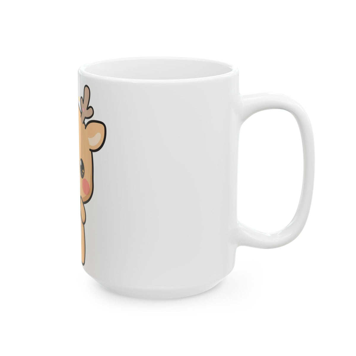 Kawaii Reindeer Mug for a Cheerful Holiday Desk