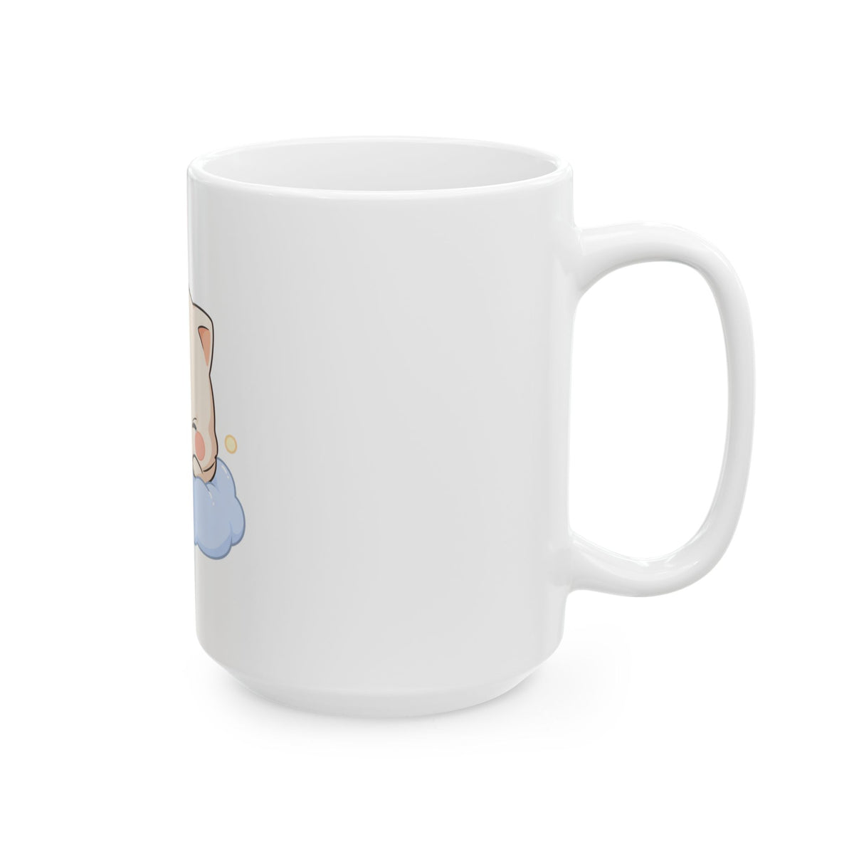 Kawaii Sleeping Cat Mug, Cute Cloud Cat Ceramic Cup