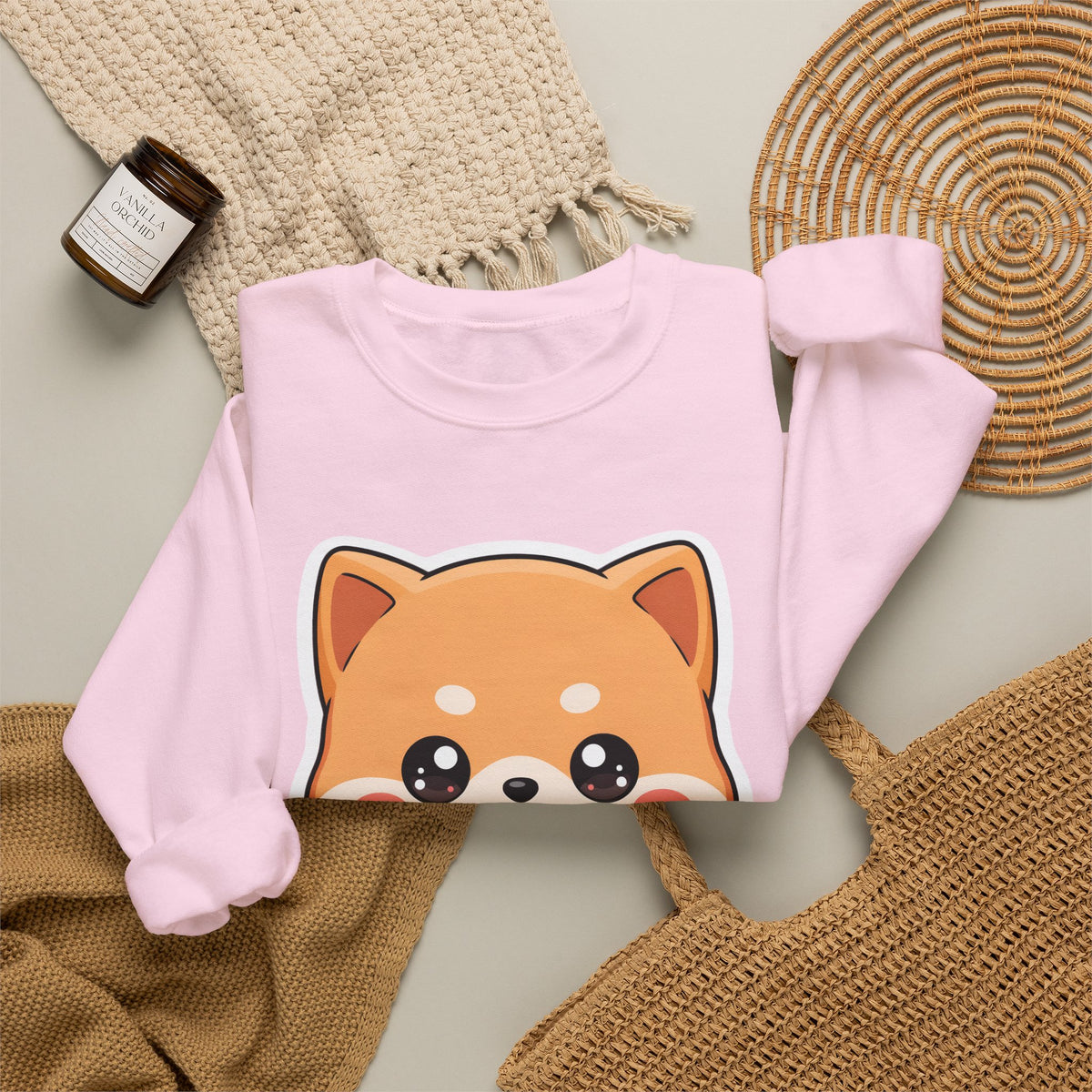 Kawaii Shiba Inu Bubble Tea Sweatshirt, Cute Dog Gift