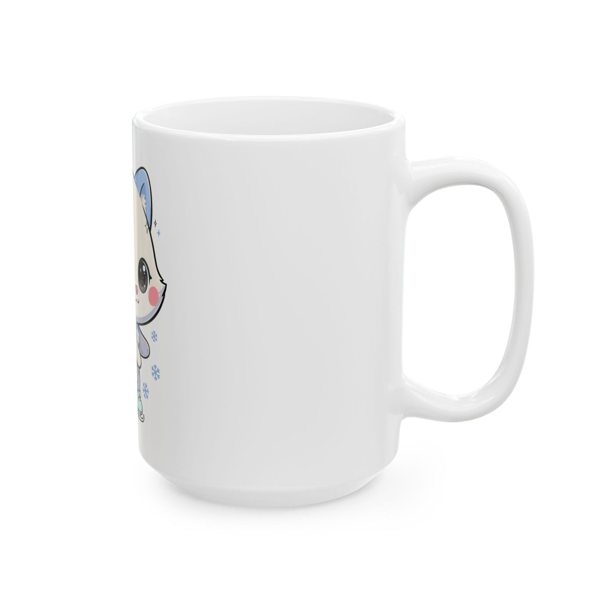 Kawaii Arctic Fox Mug for Cute Animal Lovers