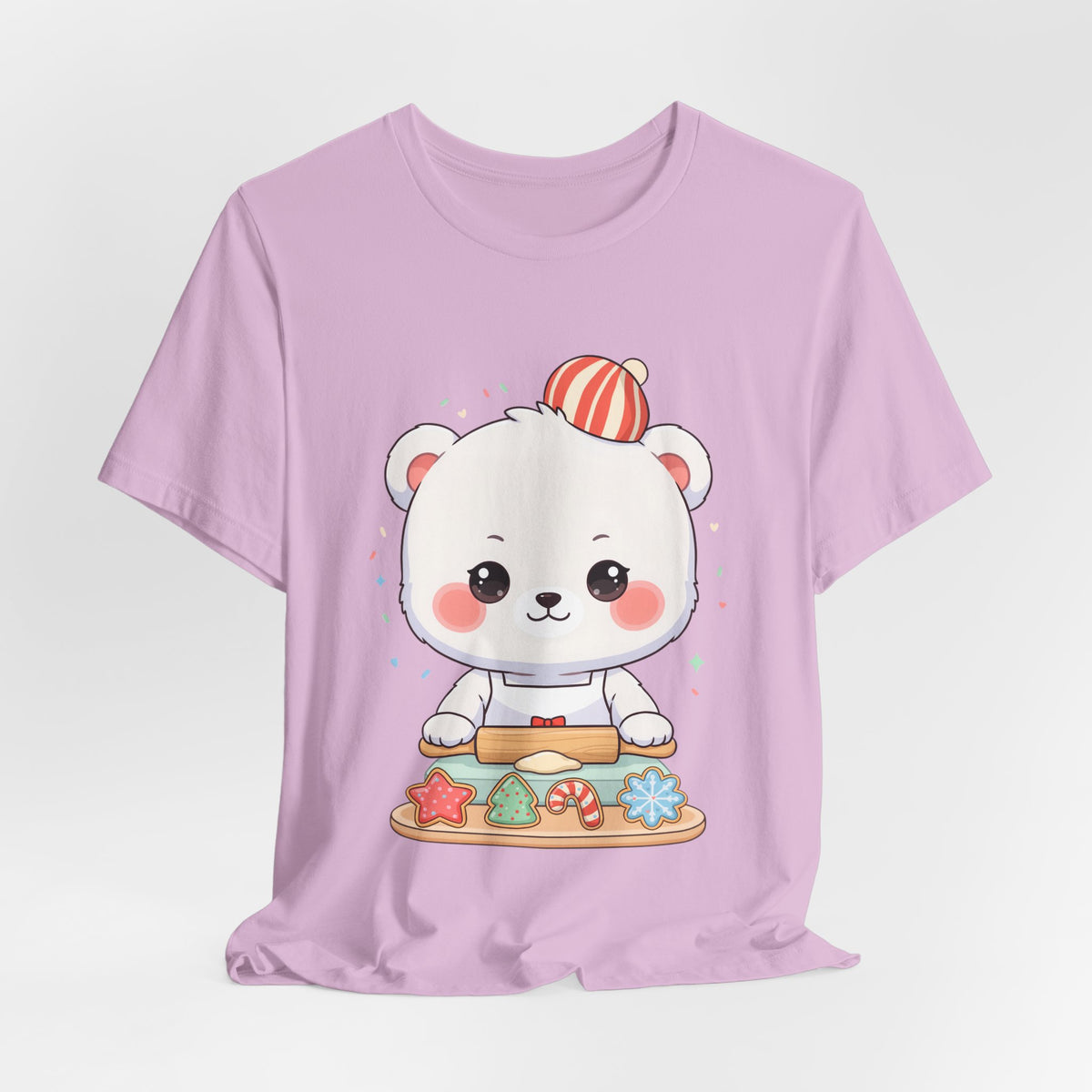 Christmas Cookie Baking Polar Bear Tee, Kawaii Holiday Shirt