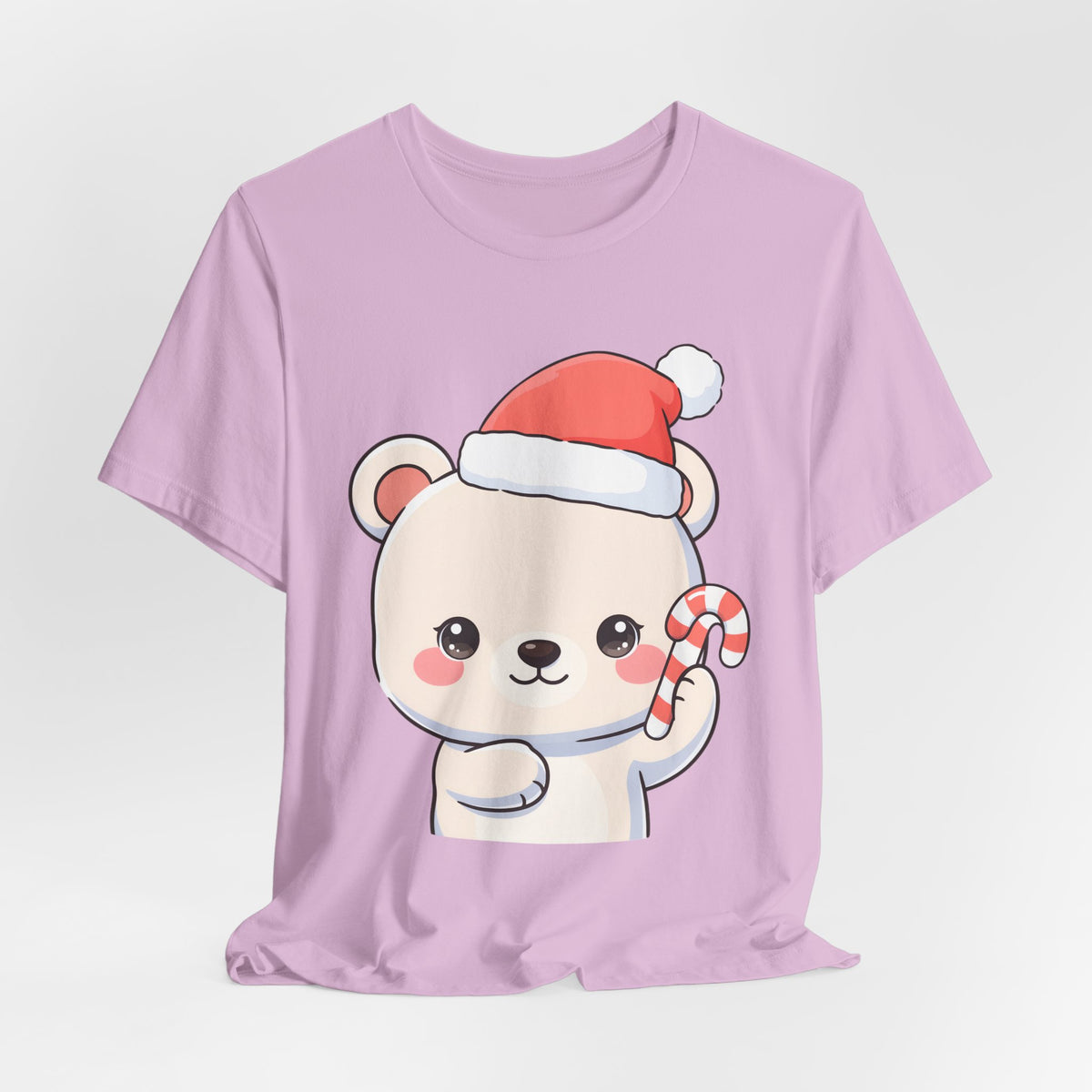 Kawaii Polar Bear Christmas Tee, Cute Holiday Gift