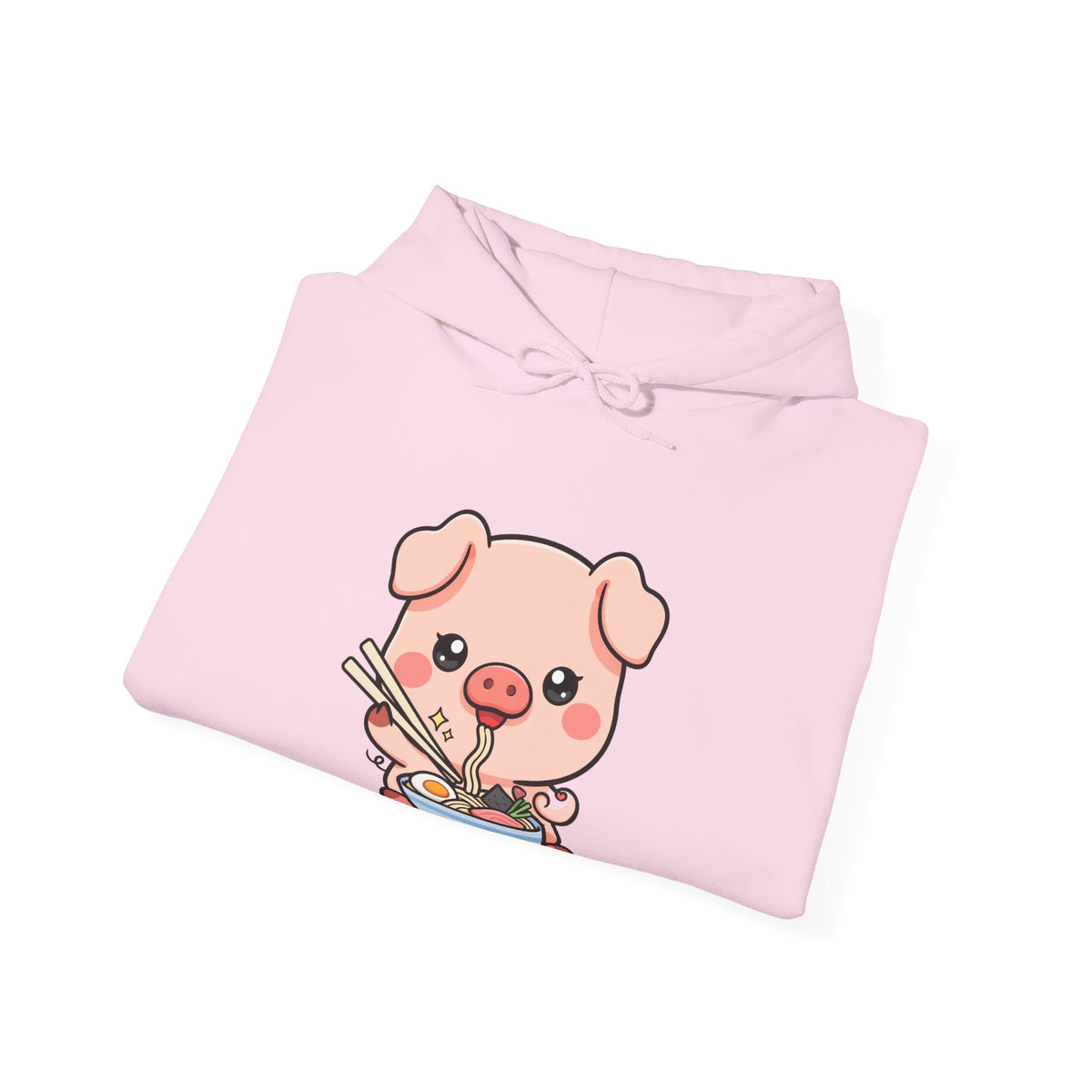 Kawaii Piglet Ramen Hoodie, Cute Noodle Lover Sweatshirt
