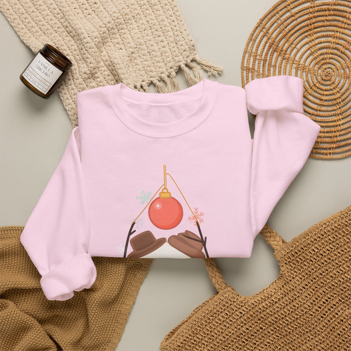 Cute Snowman Christmas Sweatshirt, Kawaii Holiday Crewneck