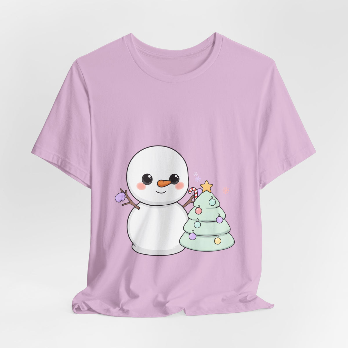 Kawaii Snowman Christmas T-Shirt for Festive Outfits