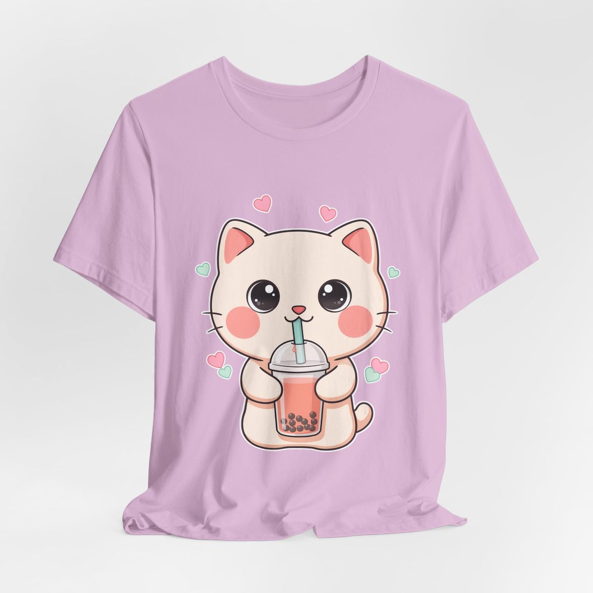 Kawaii Bubble Tea Cat T-Shirt for Cat and Boba Lovers