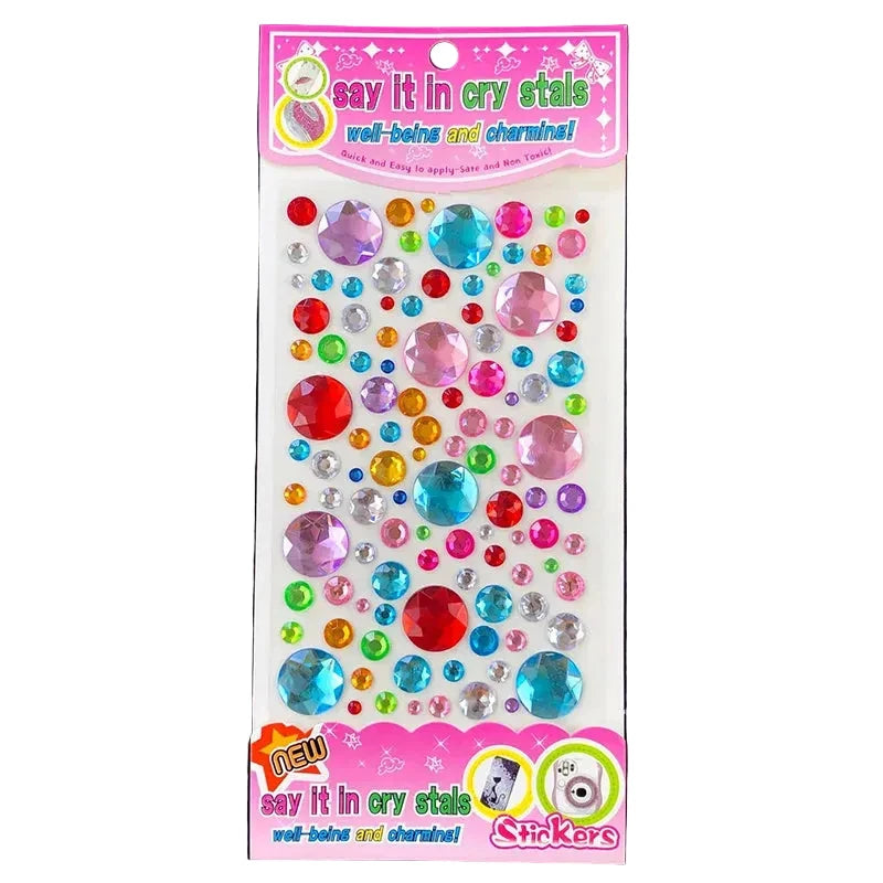 Acrylic crystal gem stickers applied to phone case as kawaii DIY decoration