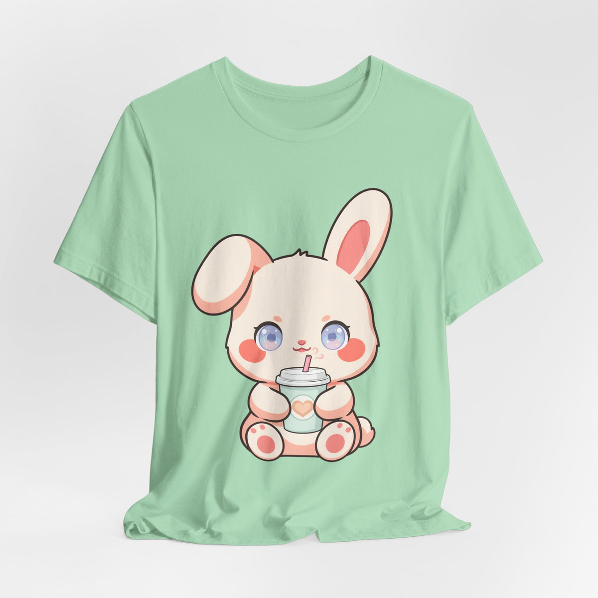 Kawaii Bunny Coffee T-Shirt: Cute Latte Lover Tee