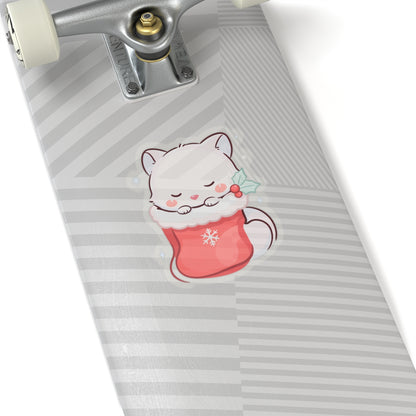 Kawaii Arctic Fox Christmas Sticker for Cozy Holiday Fans