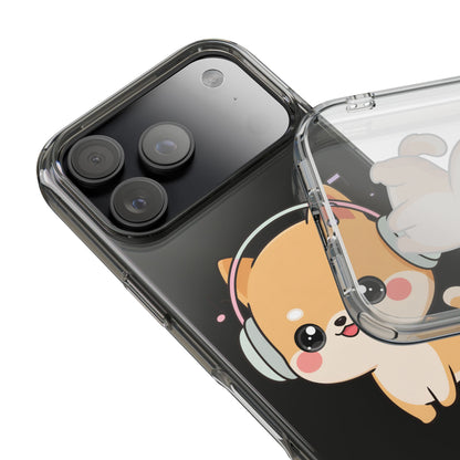 Kawaii Shiba Inu Phone Case – Music Lover Clear Case