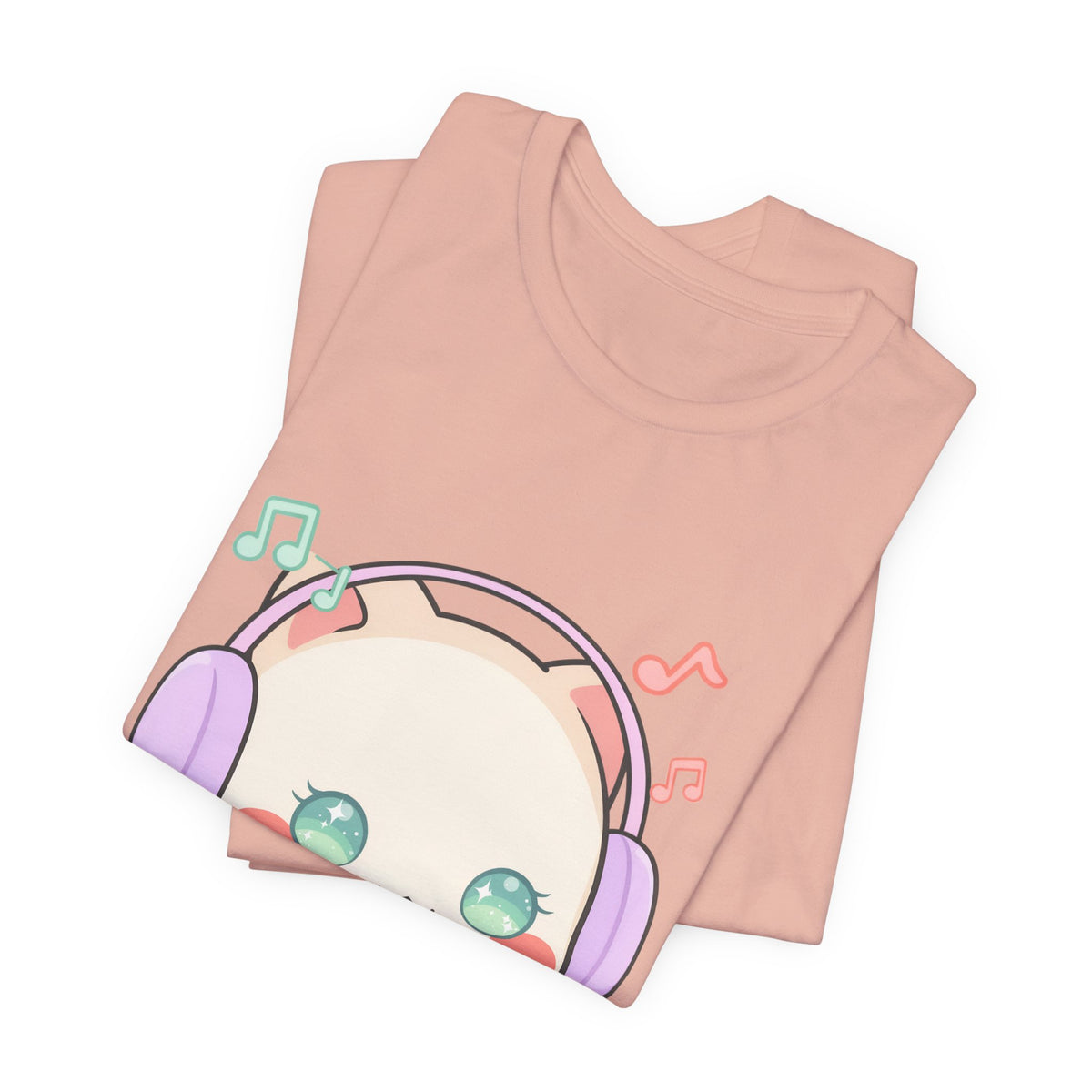 Kawaii Cat Music Lover T-Shirt, Cute Headphone Kitty Tee