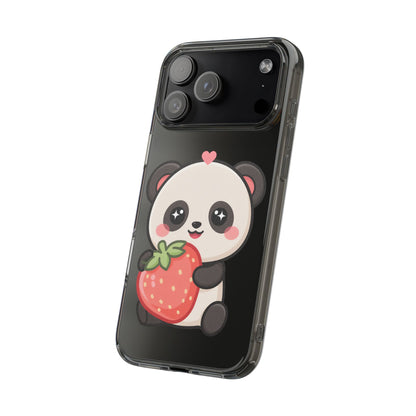 Kawaii Panda Phone Case, Sweet Strawberry Gift