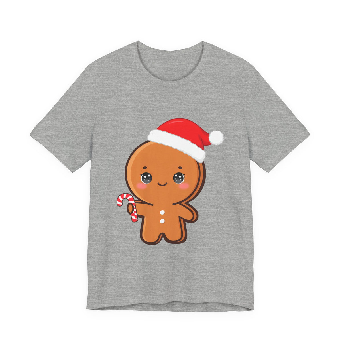 Gingerbread Man Christmas T-Shirt, Cute Kawaii Holiday Tee