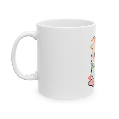 Kawaii Cat Mug, Cute Tea Lover Gift for Cat Fans