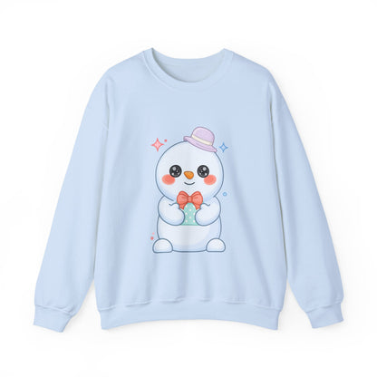 Kawaii Snowman Christmas Sweatshirt, Cute Holiday Gift