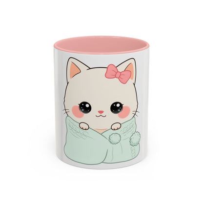 Cozy Cat Accent Mug for Kawaii Cat Lovers
