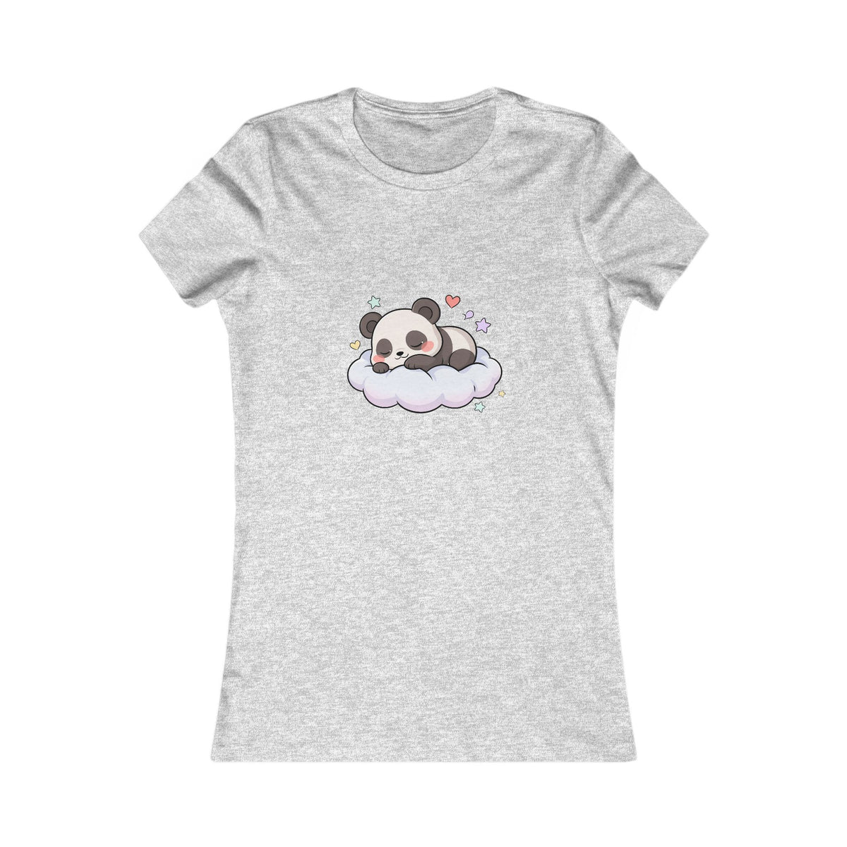 Kawaii Panda Women's Tee, Sleeping Panda on a Cloud