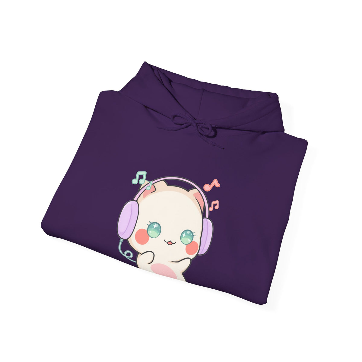 Kawaii Cat Hoodie for Cute Music Lovers