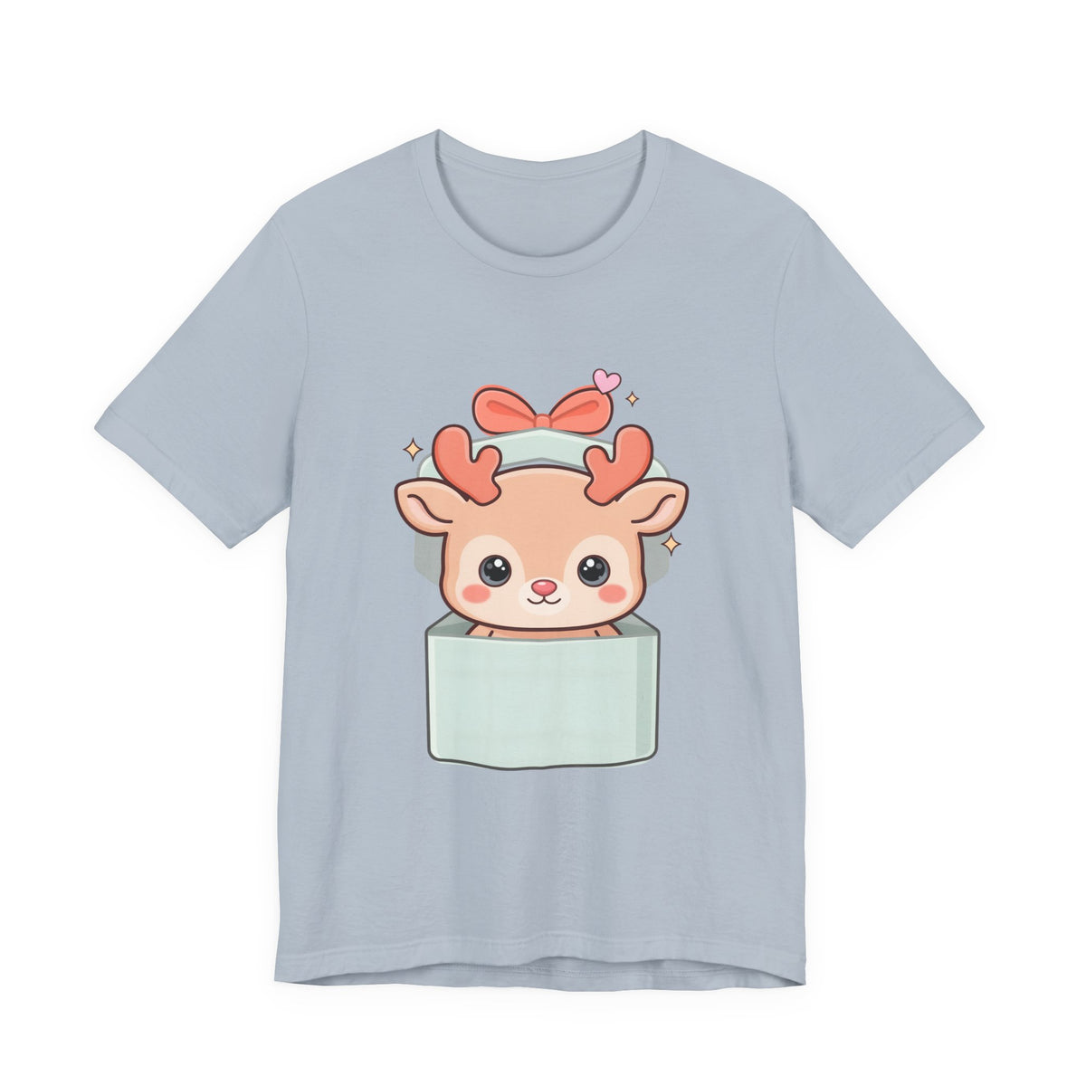 Kawaii Reindeer T-Shirt – Cute Gift Box Christmas Tee