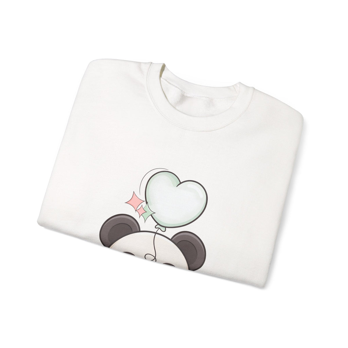 Kawaii Panda Sweatshirt with Heart Balloon