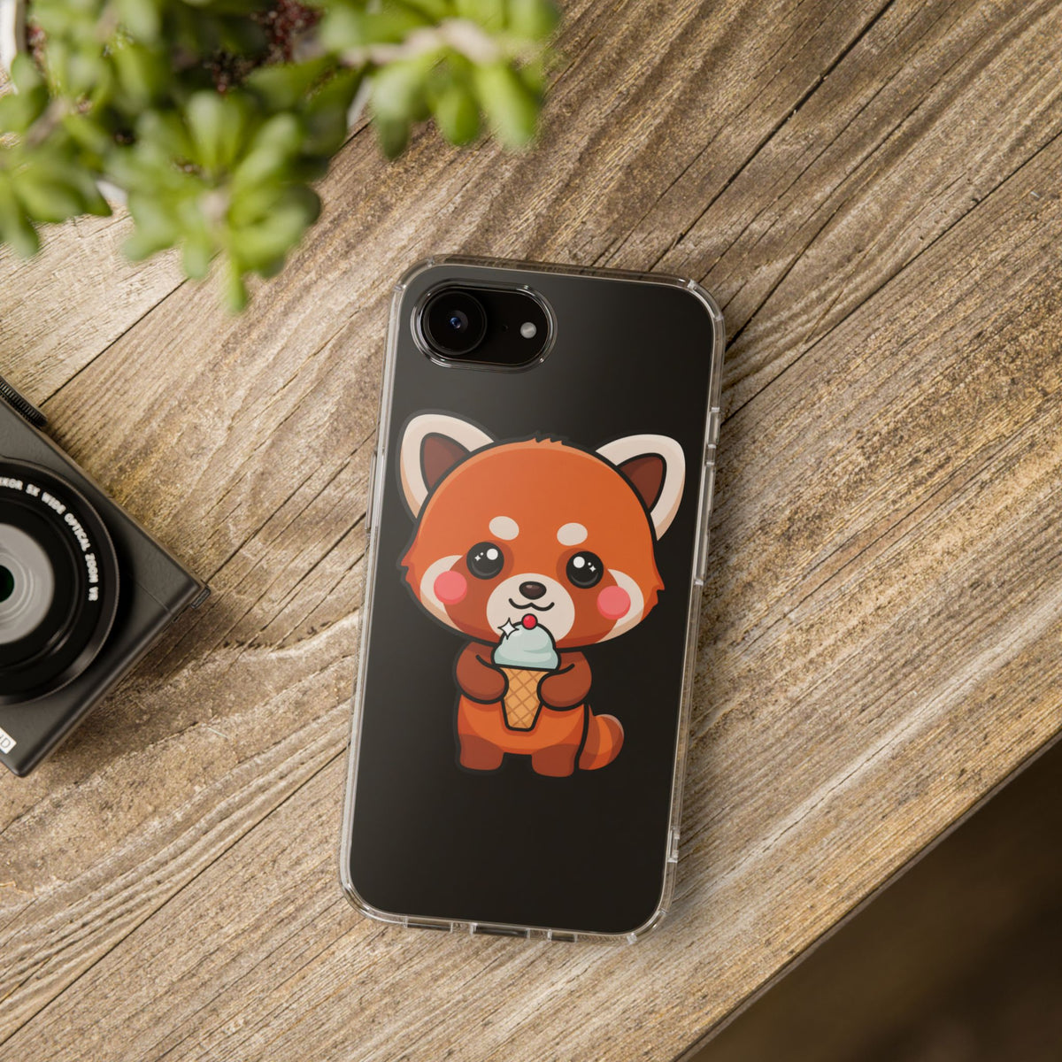 Kawaii Red Panda Phone Case with Ice Cream