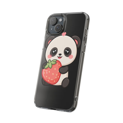 Kawaii Panda Phone Case, Sweet Strawberry Gift