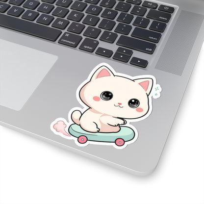 Kawaii Cat Skateboard Sticker for Cat Lovers