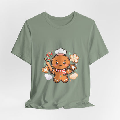 Gingerbread Baker Christmas Tee, Cute Kawaii Holiday Shirt