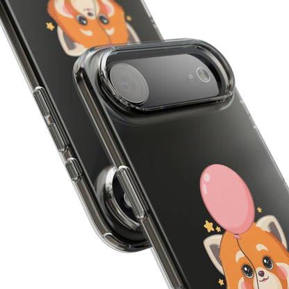 Kawaii Red Panda Clear Impact-Resistant Case with Balloon
