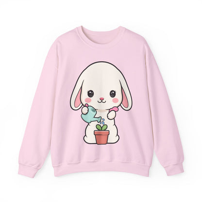 Kawaii Bunny Sweatshirt, Cute Gardening Crewneck